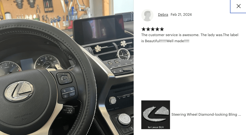 Diamond-looking Steering Wheel Bling Sticker for Various Cars - ICY Couture