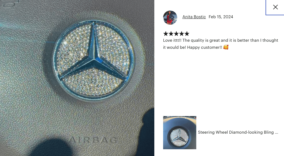 Diamond-looking Steering Wheel Bling Sticker for Various Cars - ICY Couture