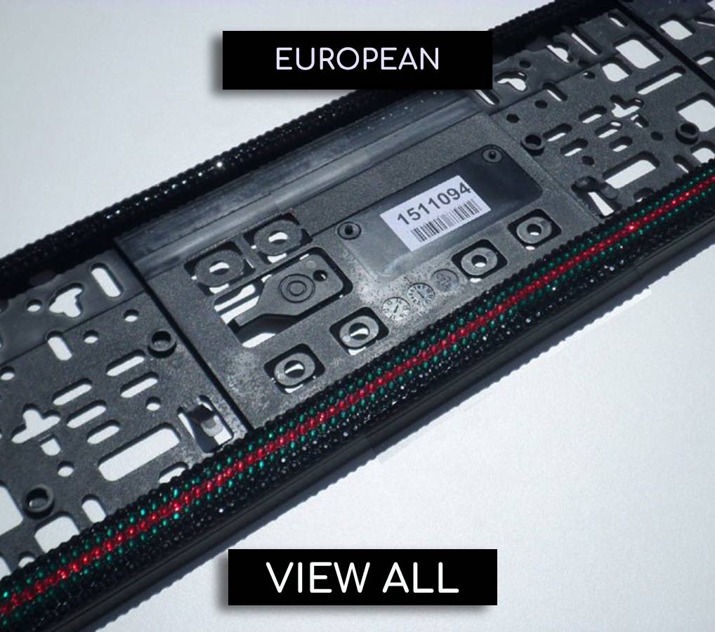 EUROPEAN SIZE Crystal License Plate Frame - ICY Couture