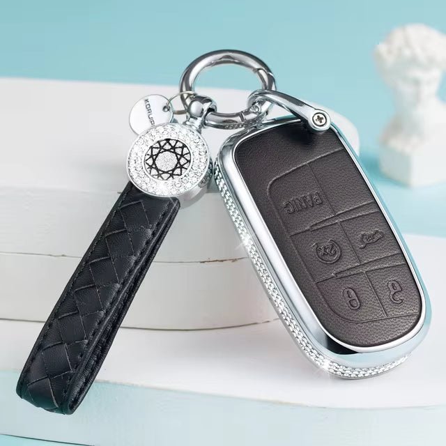 Fits JEEP Key -  Crystal Bling Key Cover: Pink, Black