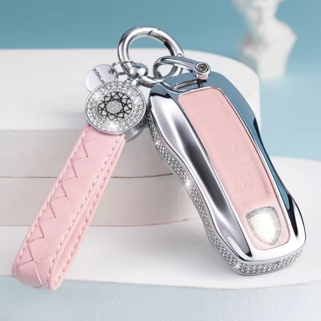 Fits Porsche Key -  Crystal Bling Key Cover: Pink, Black