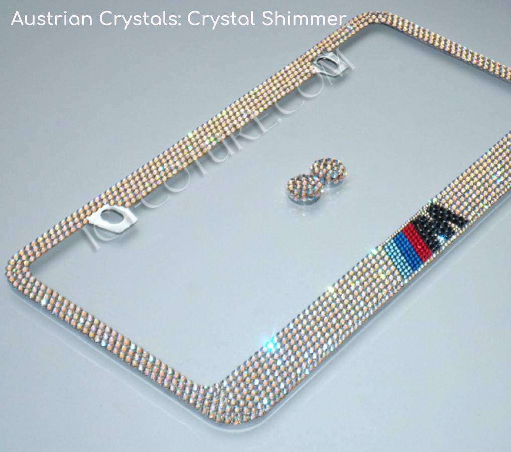 For Your BMW M Series Bling License Plate Frame: Clear or Black - ICY Couture