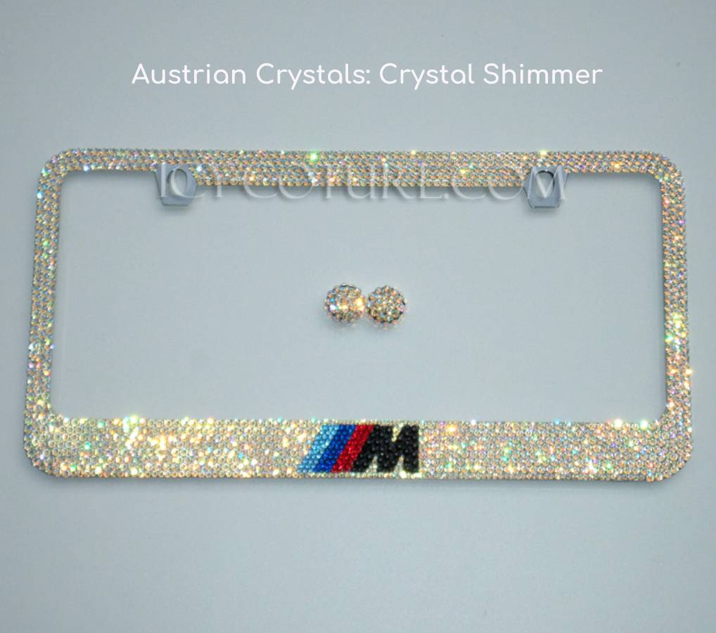 For Your BMW M Series Bling License Plate Frame: Clear or Black - ICY Couture