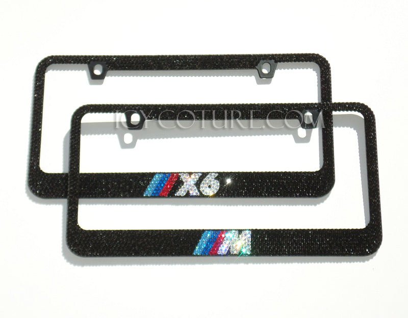 For Your BMW M Series Bling License Plate Frame: Clear or Black - ICY Couture
