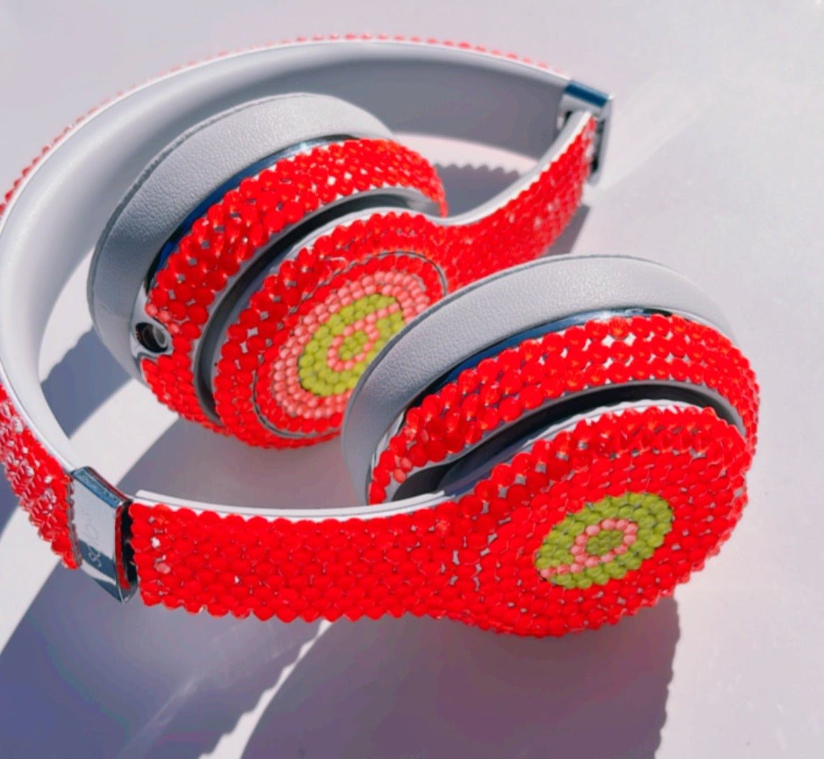 Glow in the Dark, Neon Orange Crystallized Beats Solo 3 Wireless | Premium Glass Rhinestones - ICY Couture