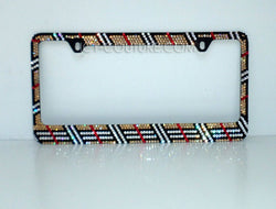 Golden Plaid Bedazzled Bling License Plate Frame - ICY Couture