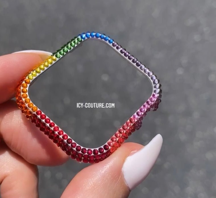 Happy Pride Custom Bedazzled Rainbow Apple iWatch Cover - ICY Couture