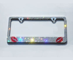 Kiss Print Bling License Plate Frame - ICY Couture