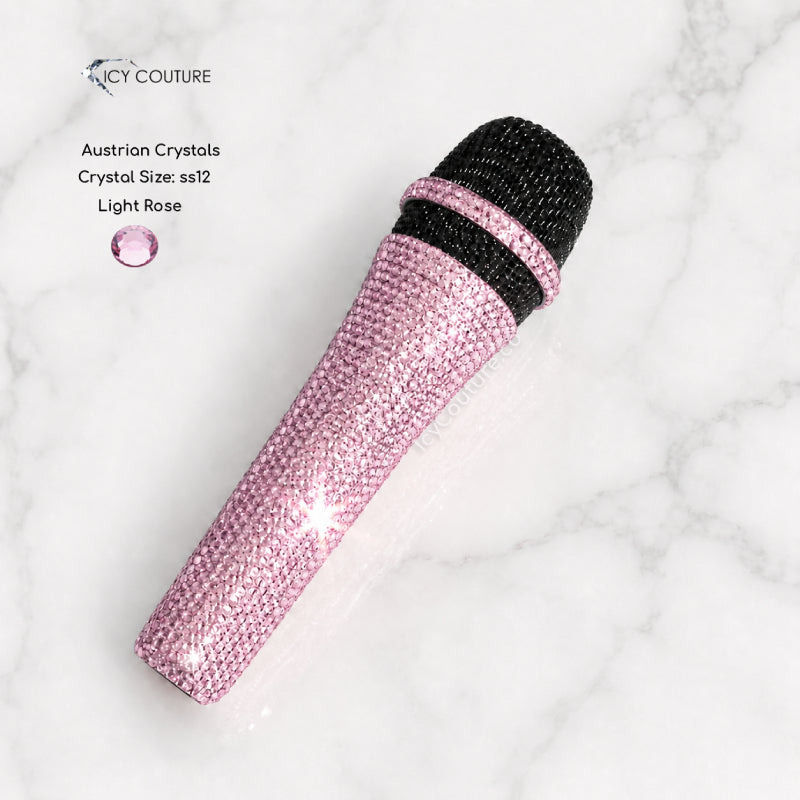 Light Rose Swarovski Crystal Microphone by ICY Couture with Crystal Details Explanation Guide