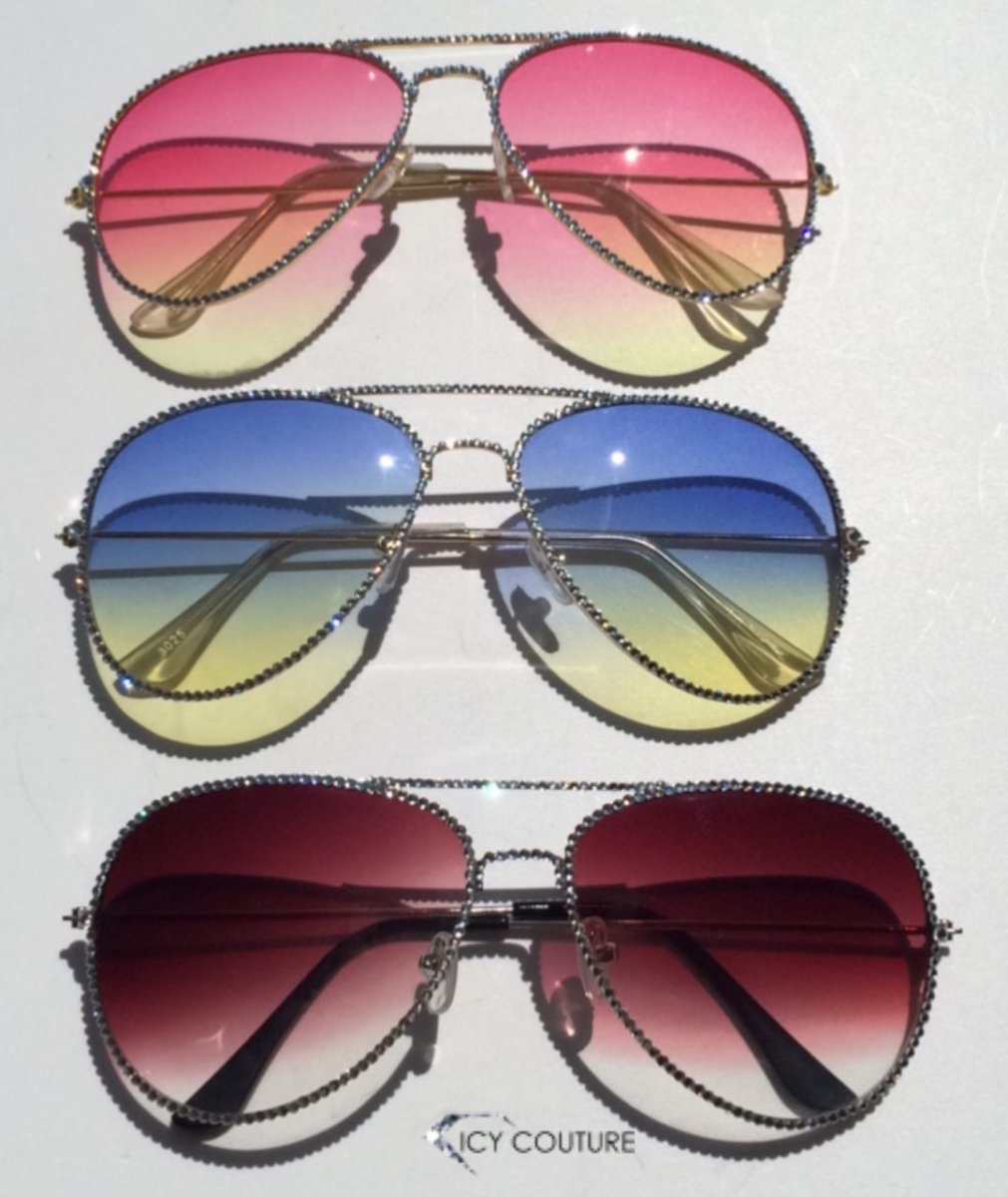 Rhinestone Sunglasses -  custom crystallized merchandize for boutiques, branding, events, PR and VIP gifting - Bespoke Corporate Gifts & Installations by ICY Couture.