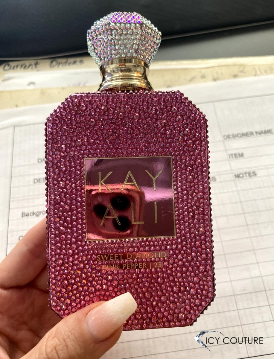 Kay Ali Perfume Bottle for Doja Cat - - custom crystallized merchandize for branding, events & PR gifting - Corporate Gifts by ICY Couture.