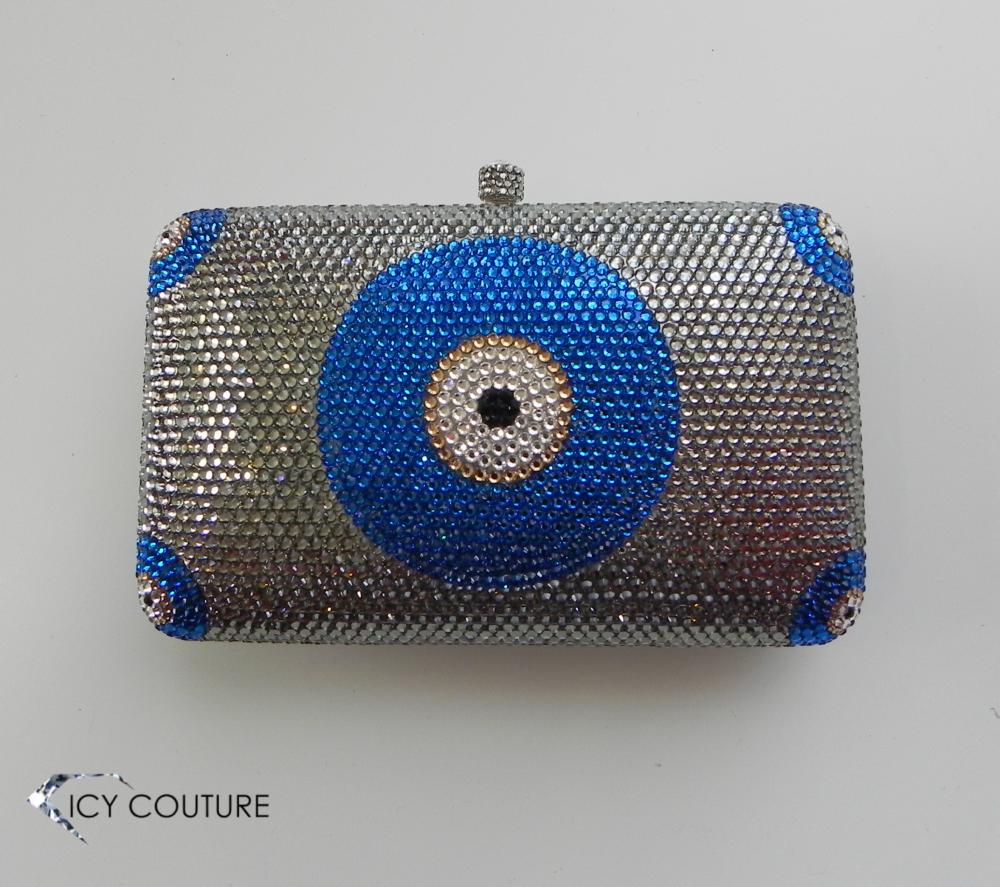 Custom design rhinestone purse clutch -  custom crystallized merchandize for boutiques, branding, events, PR and VIP gifting - Bespoke Corporate Gifts & Installations by ICY Couture.