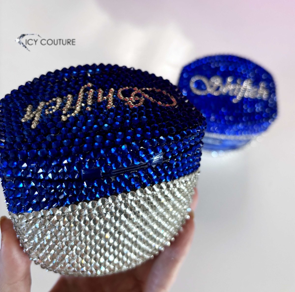 Custom name rhinestone Vaseline container -  custom crystallized merchandize for boutiques, branding, events, PR and VIP gifting - Bespoke Corporate Gifts & Installations by ICY Couture.
