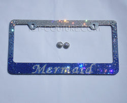 Mermaid Bling License Plate Frame crystallized in blue ombre Swarovski Crystals by ICY Couture