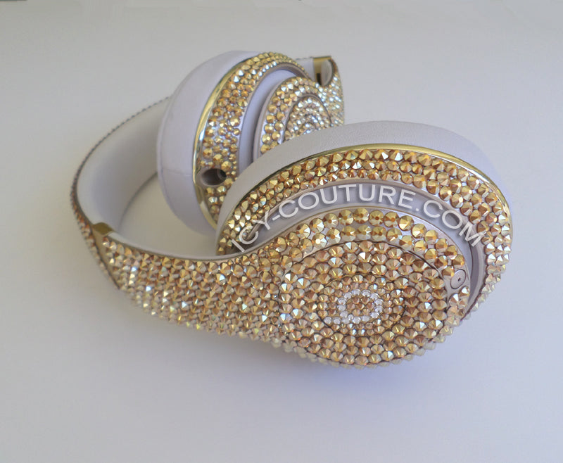 Metallic Sunshine Bedazzled Bling Beats Headphones custom crystallized with Swarovski Crystals or Premium Glass Rhinestones | ICY Couture