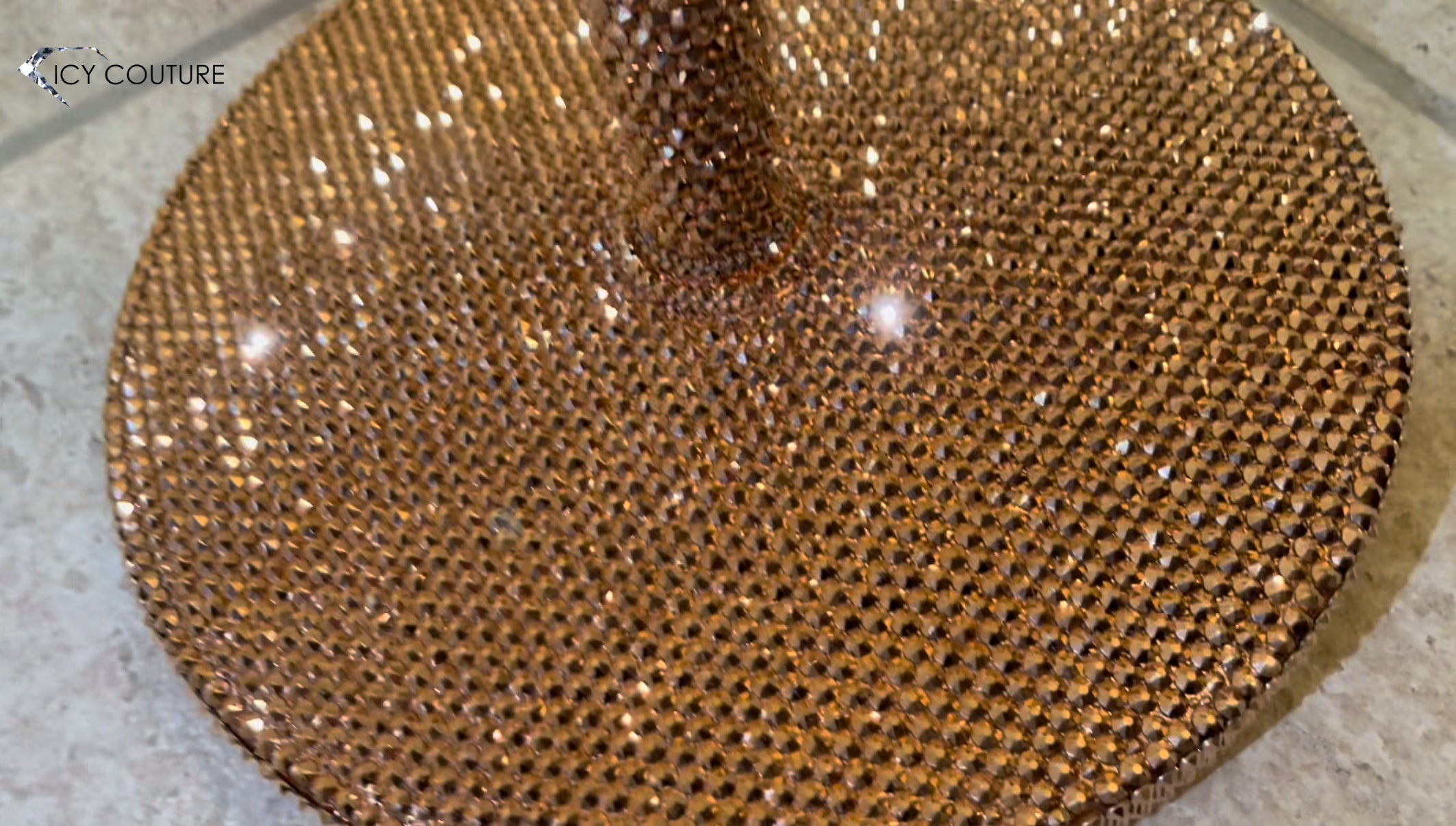 Rose Gold Microphone Stand Crystallized with Swarovski Crystals By ICY Couture.