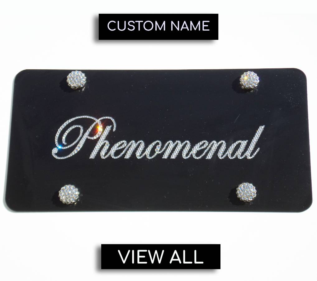 CUSTOM NAME, INITIALS or SHORT MESSAGE Crystallized License Plate - ICY Couture