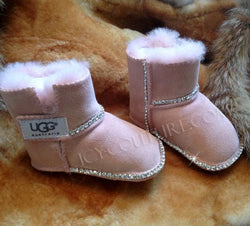 Custom Baby Girl Bling Ugg Boots with Crystal Chain. - ICY Couture