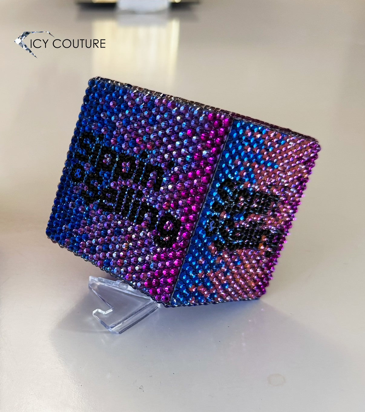 CUSTOM CRYSTAL SM7/MV7 MIC FLAGS | LUXURY PODCAST BRANDING BY ICY COUTURE