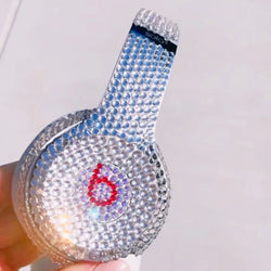 Pre - Bedazzled Beats Solo 3 Wireless Headphones | Premium Glass Rhinestones | Diamond Clear - ICY Couture