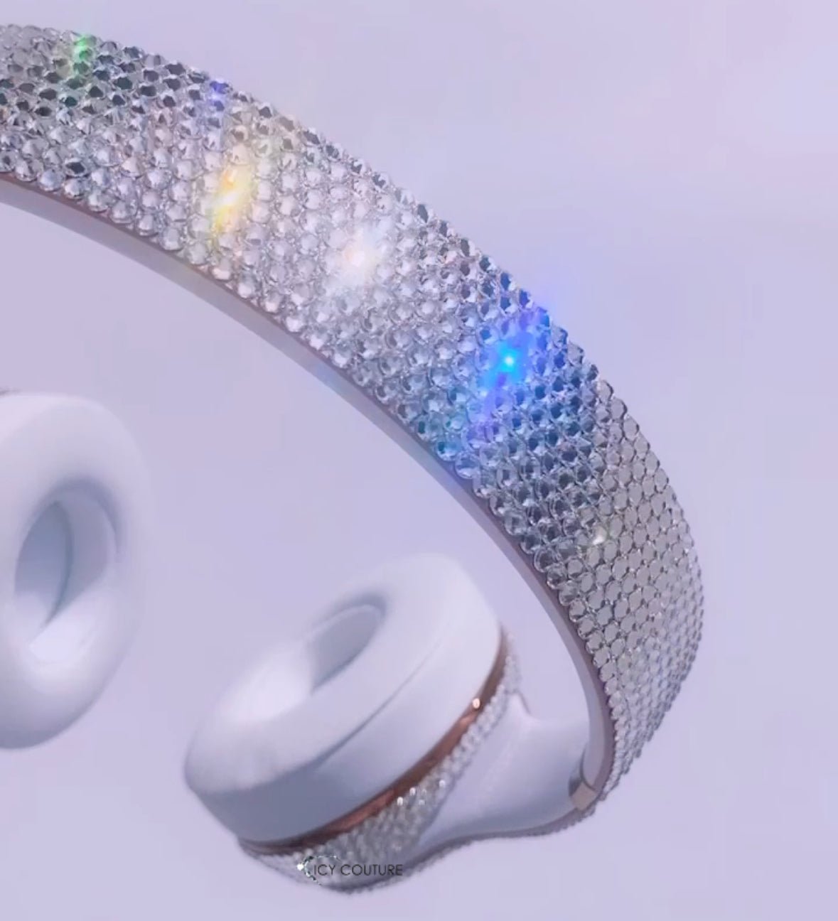 Pre - Bedazzled Beats Solo 3 Wireless Headphones | Premium Glass Rhinestones | Diamond Clear - ICY Couture