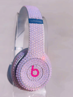 Pre - Bedazzled Bling Beats Solo 3 Wireless Headphones | Premium Glass Rhinestones | Pink Opal - ICY Couture