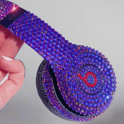 Pre - Bedazzled Bling Beats Solo 3 Wireless Headphones | Premium Glass Rhinestones | Royal Purple - ICY Couture