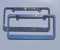 Premade Bedazzled Bling License Plate Frame | Luminous White, Moonlight - ICY Couture