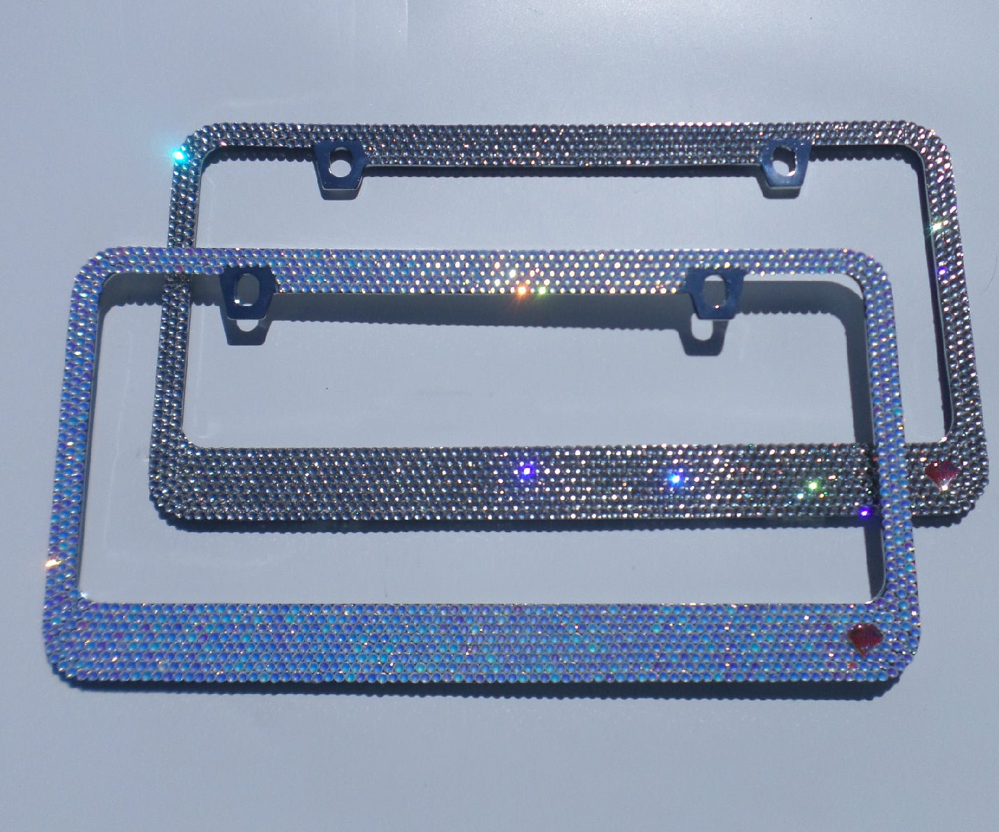 Premade Bedazzled Bling License Plate Frame | Luminous White, Moonlight - ICY Couture