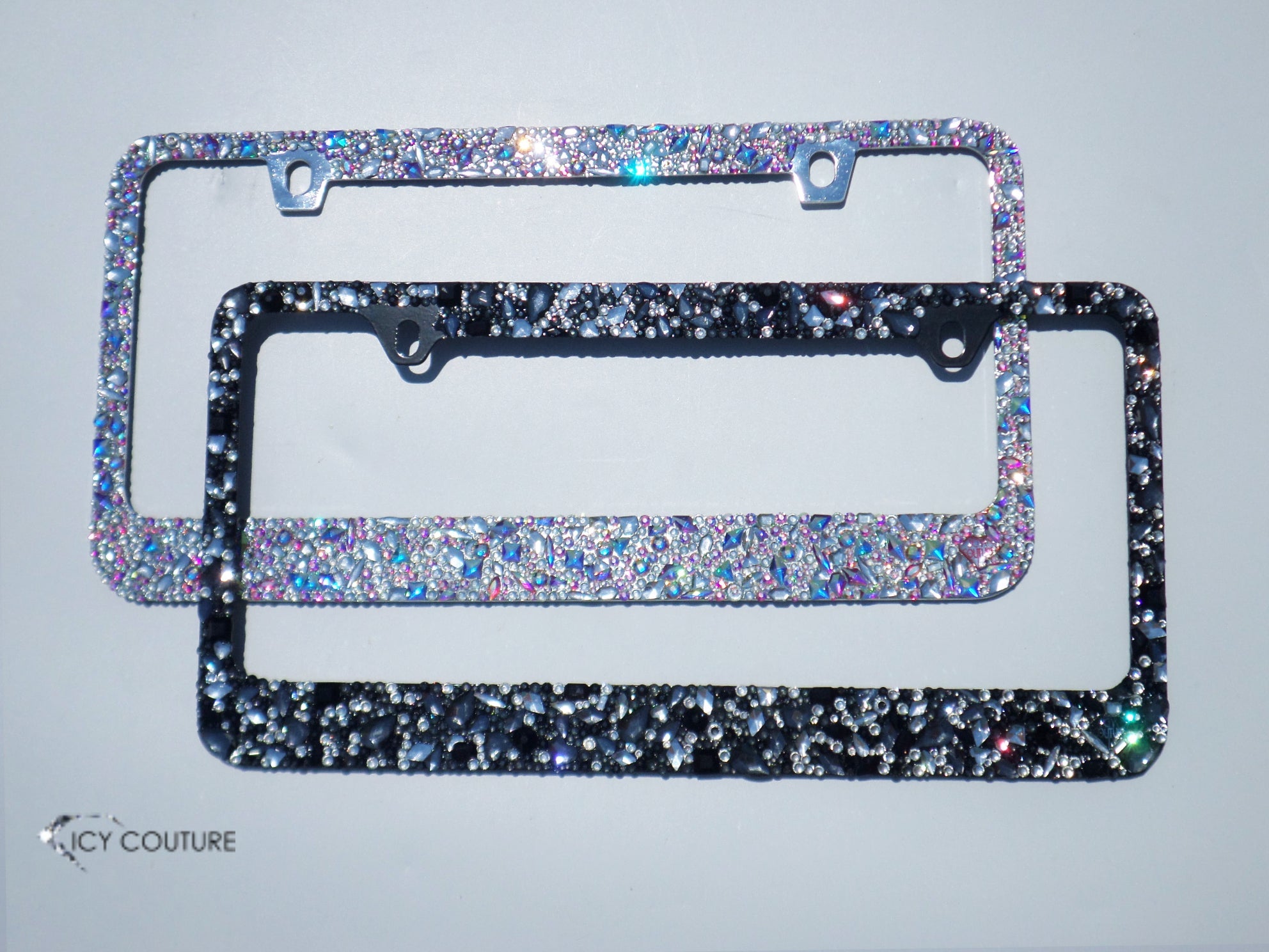 Premade Chunky Rhinestones Bedazzled Bling License Plate Frame | Old Hollywood - ICY Couture