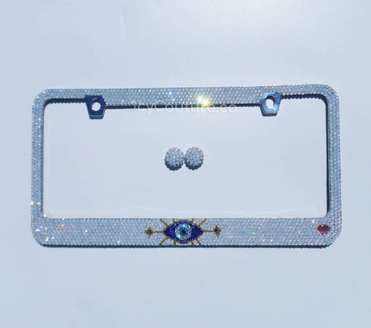 Premade 'Evil Eye Protection' Bling License Plate Frame - ICY Couture