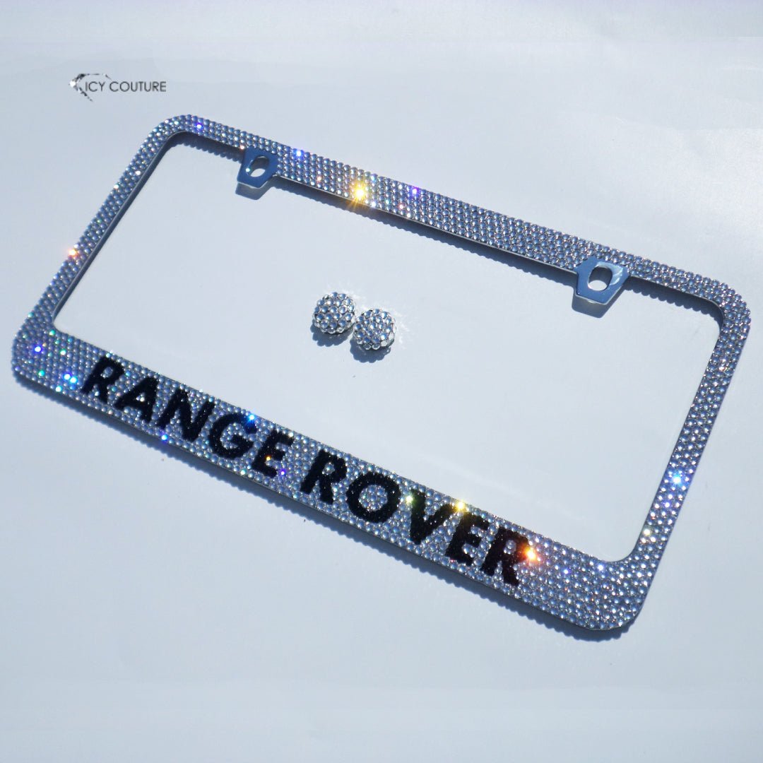 Premade for Range Rover Bling License Plate Frame | Diamond Clear - ICY Couture