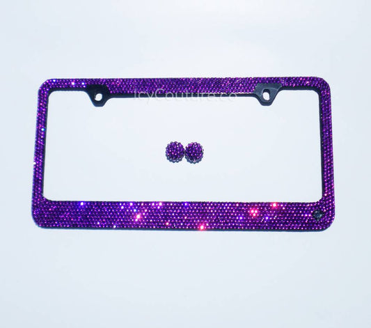 Premade 'Purple Passion' Bling License Plate Frame - ICY Couture