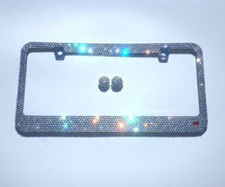 Premade Super Sparkly Diamond Clear Rhinestone Bling License Plate Frame - ICY Couture