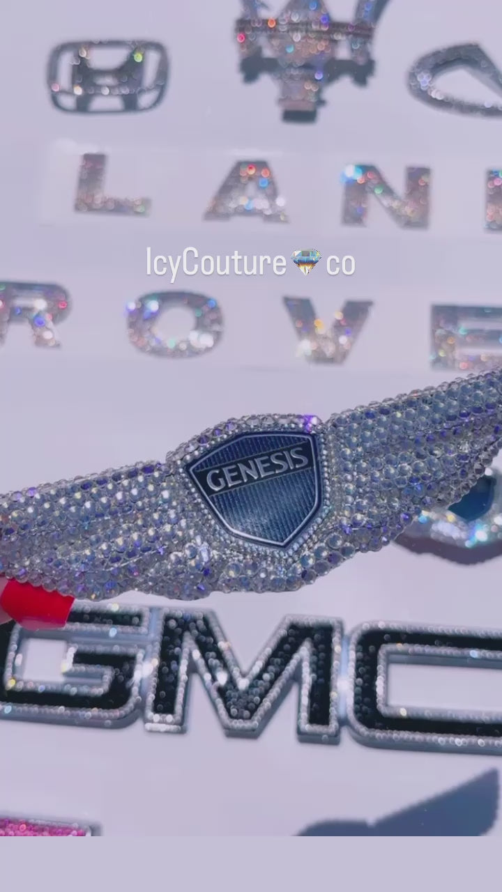 Genesis Wing Emblem Customized in Moon Light Premium Glass Rhinestones