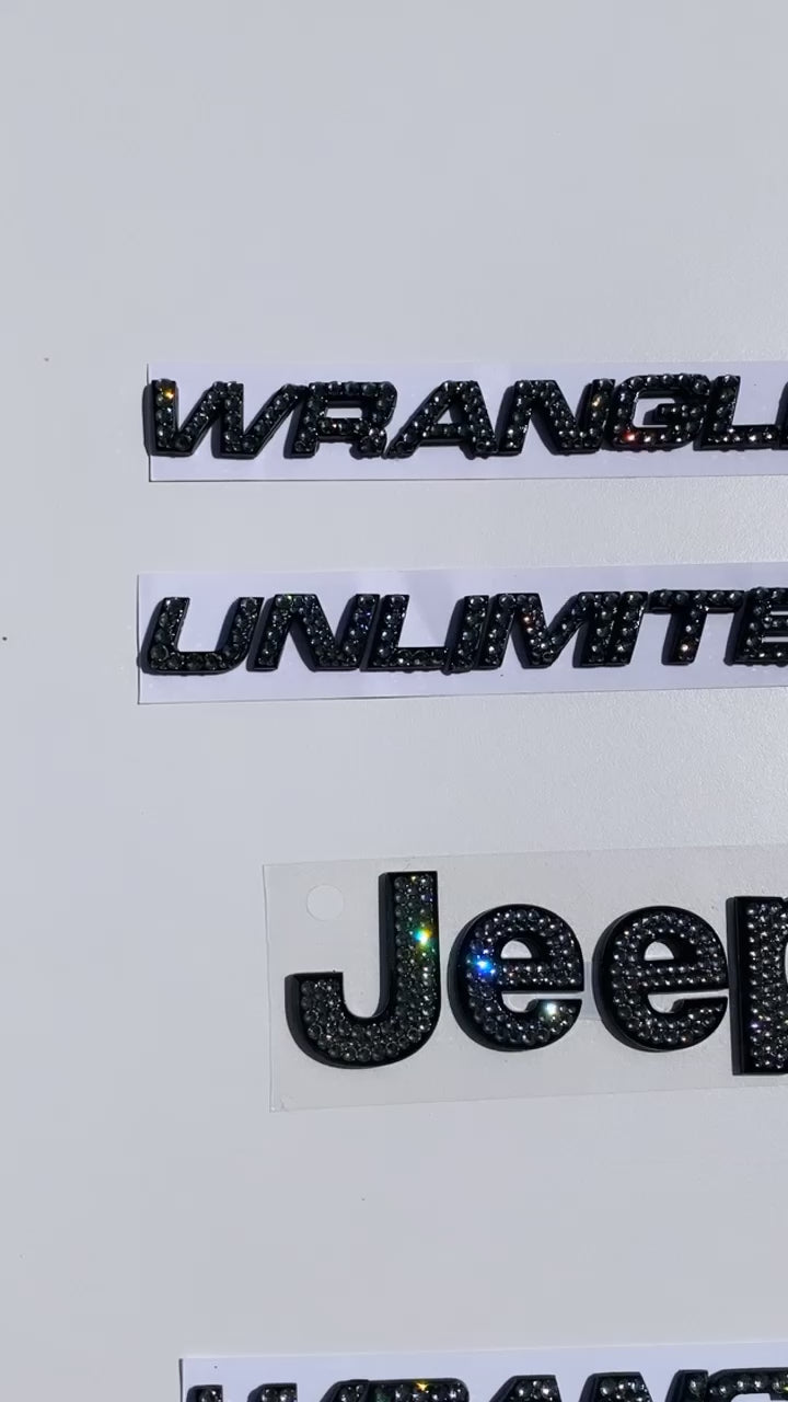 Video of Black Diamond Jeep Wrangler Limited with matching bling license plate frame bedazzled by ICY Couture.
