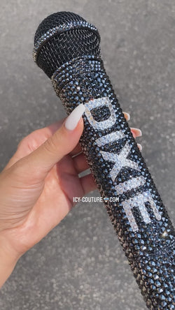 Black Bling Microphone Bedazzled with Swarovski Crystals by ICY Couture.