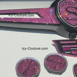 Watch the Mesmerizing Video Sparkling Pink Fully Crystallized Strut Grille, Giovanna Center Caps and Cadillac Emblem, Custom Crystallized by ICY Couture with Swarovski Crystals