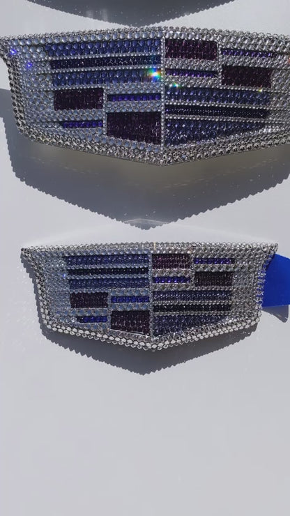 Watch the Captivating Video of Custom Color Cadillac Emblems Crystallized by ICY Couture - Pink, Black Diamond, Purple Themes.