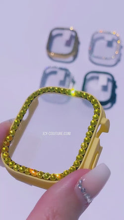 Video of Citrine on Yellow Crystallized ICY Cover for Your iWatch Ultra 49mm.