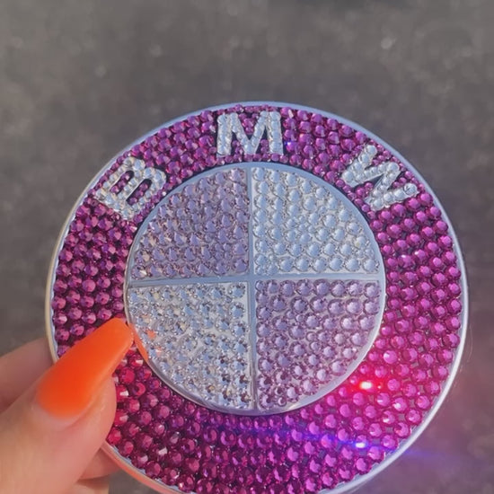 Custom Color BMW Emblem Crystallized in Pink Bling by ICY Couture.