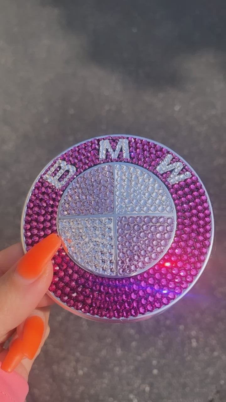 Custom Color BMW Emblem Crystallized in Pink Bling by ICY Couture.