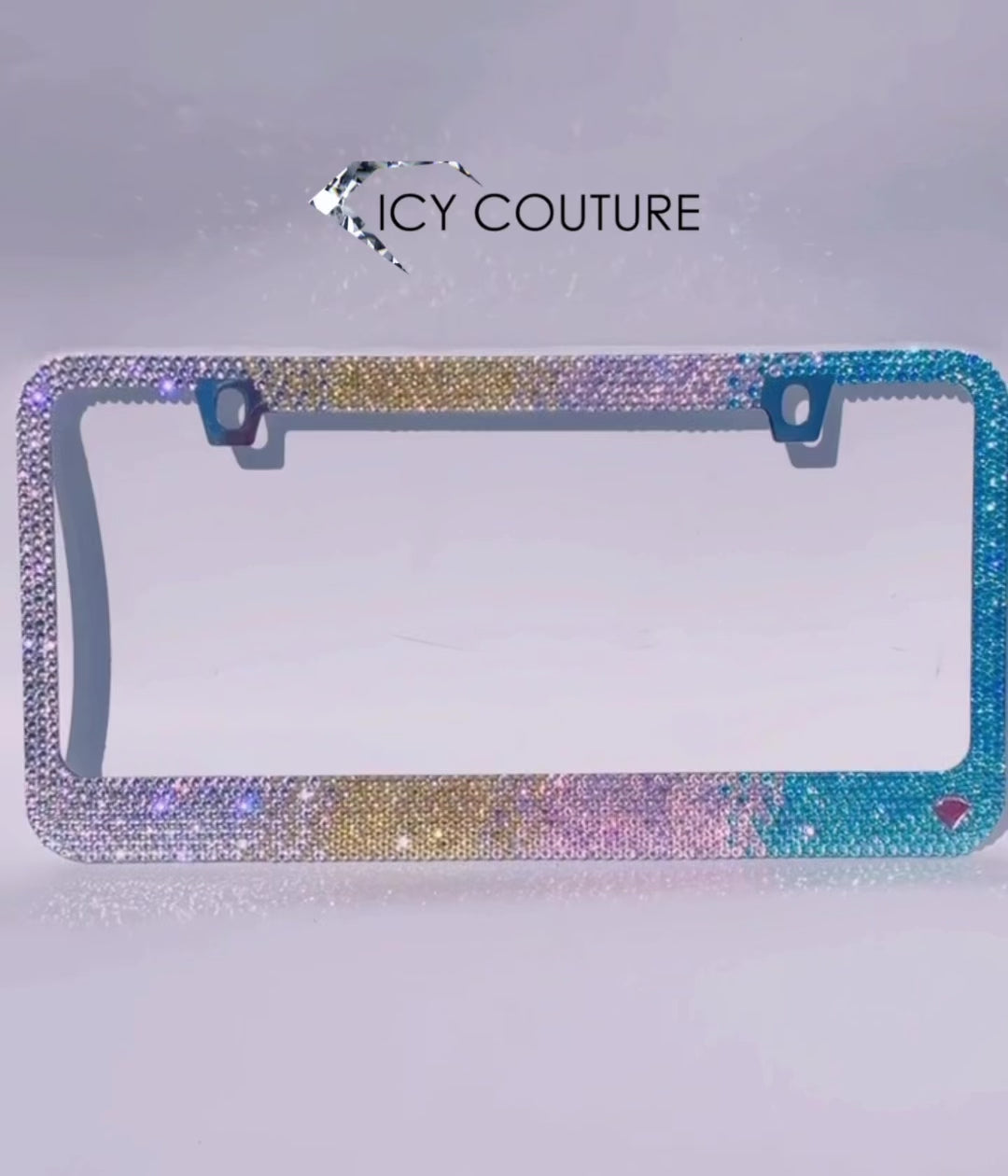 Video of morning dawn bedazzled bling license plate frame
