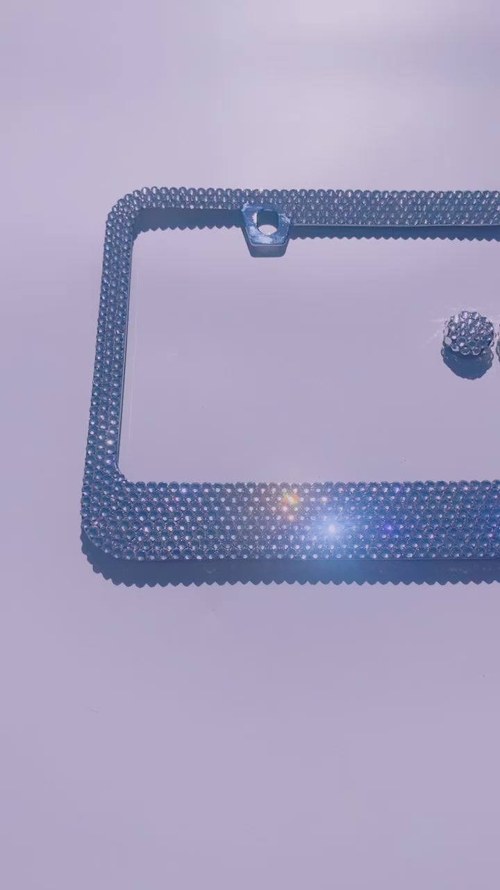 Video of Clear Rhinestone Bling License Plate frame by ICY Couture.