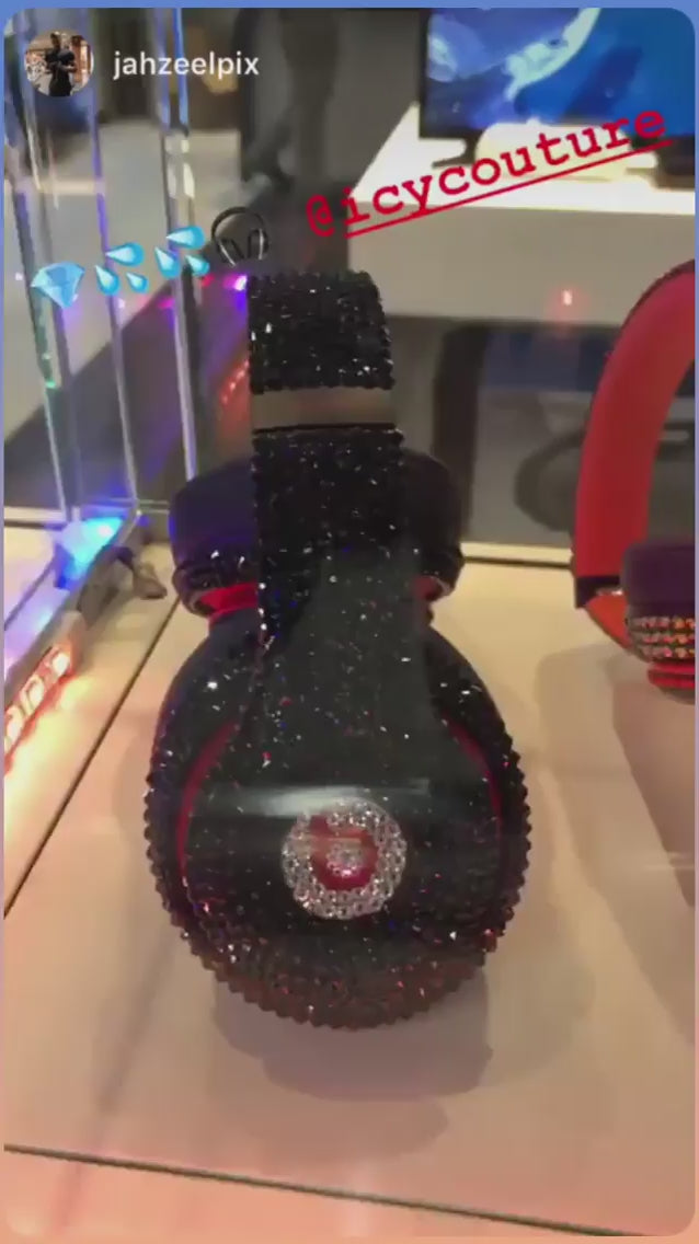 Watch Captivating Video of Gorgeous ICY Couture Custom Crystallized Bling Beats Headphones in Sparkling Swarovski Crystals.