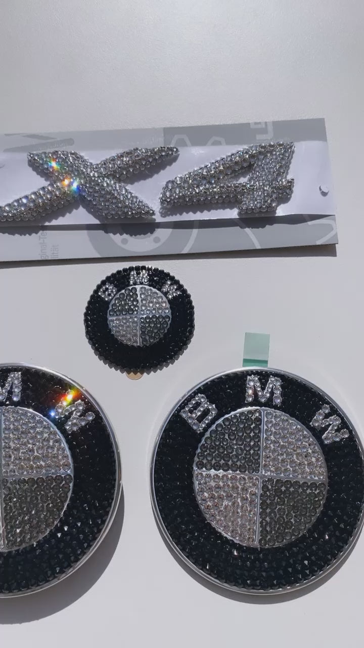 Video of Black Diamond, Clear and Jet Black BMW X4 Emblems Set