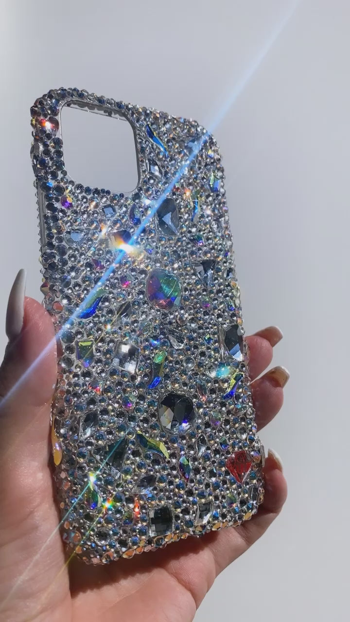 Video of Old Hollywood Chunky Rhinestones Luxury Designer Bling Cell Phone Cover Design 