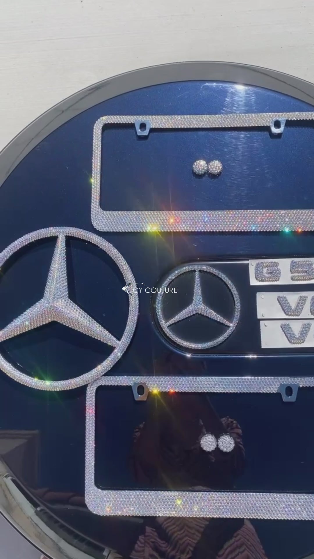 Mercedes G550 Emblems Set Customized with Crystal Shimmer Swarovski Crystals 
