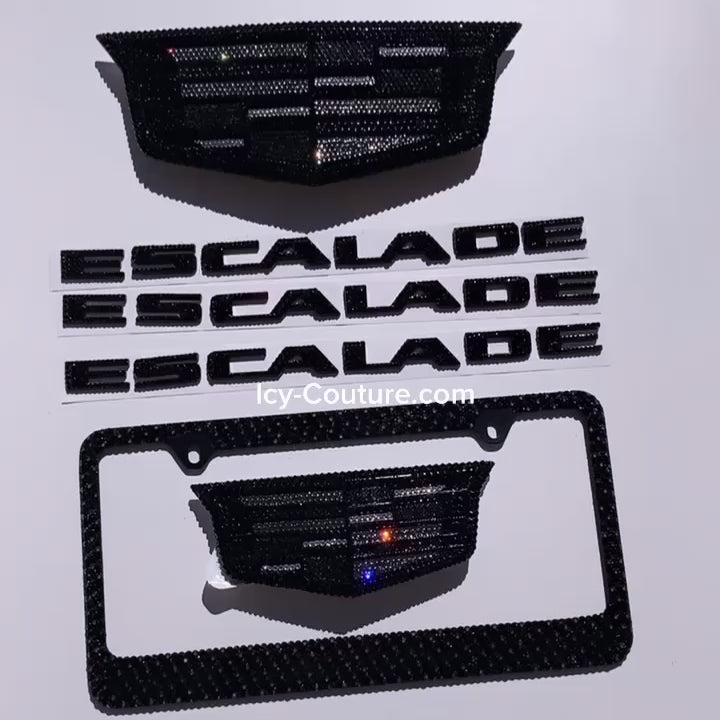 Cadillac Escalade Emblems Set for Front Grille, Trunk Rear and Escalade with Letters for the back and side doors fenders
