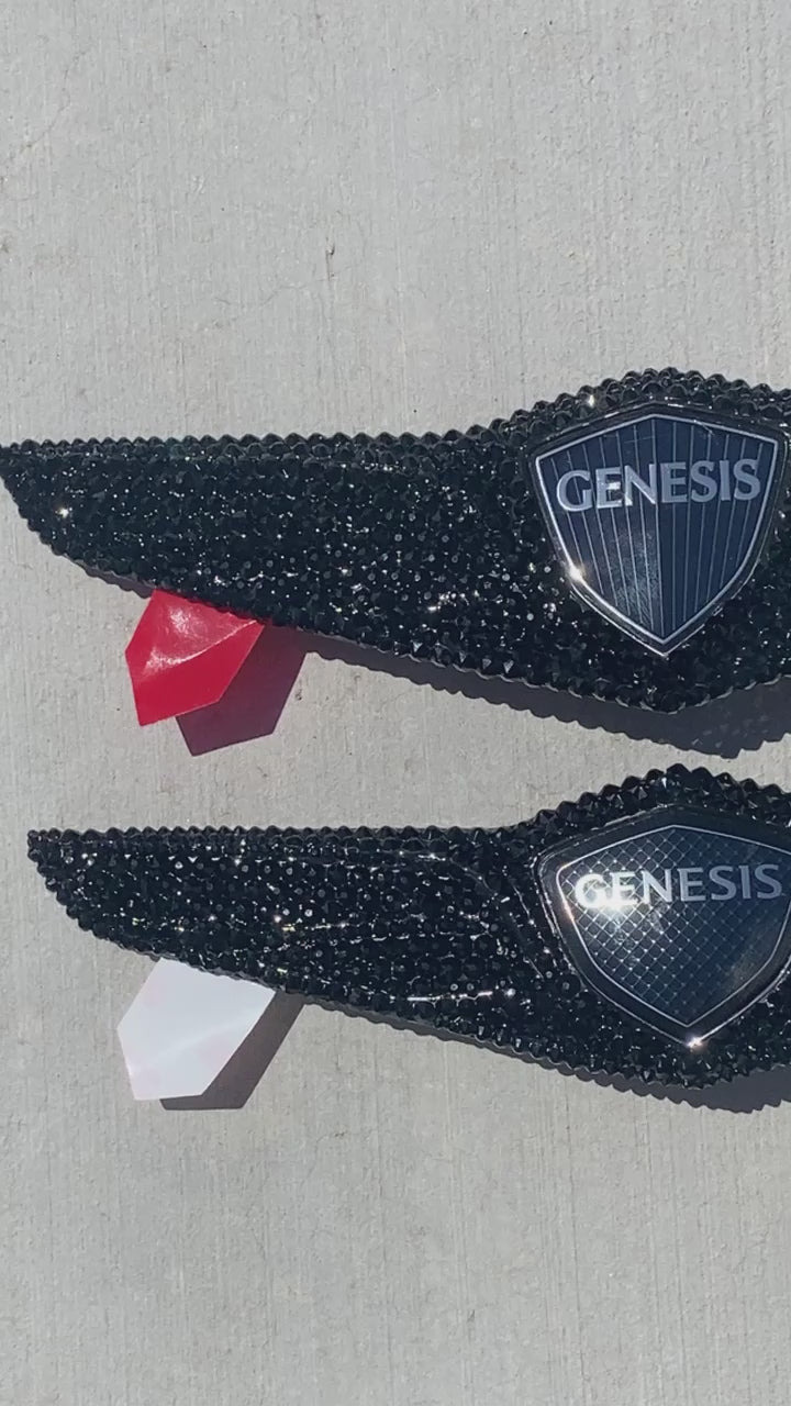 Genesis Emblems Customized with Jet Black Premium Glass Rhinestones 